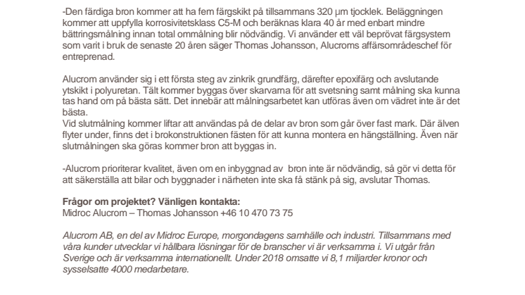 Midroc Alucrom sätter färg på Hisingsbron