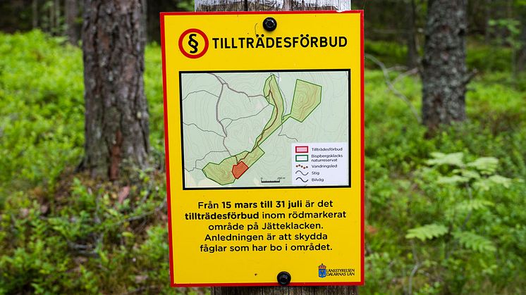 En skylt som visar att det är tillträdesförbud. Foto: Thomas Jågas