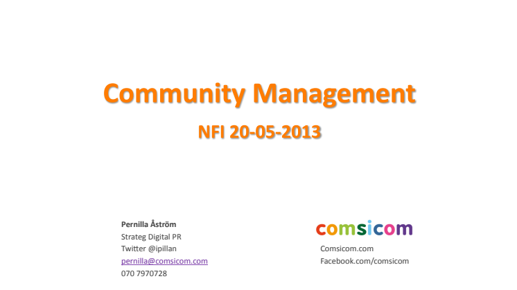 Community Management - en introduktion