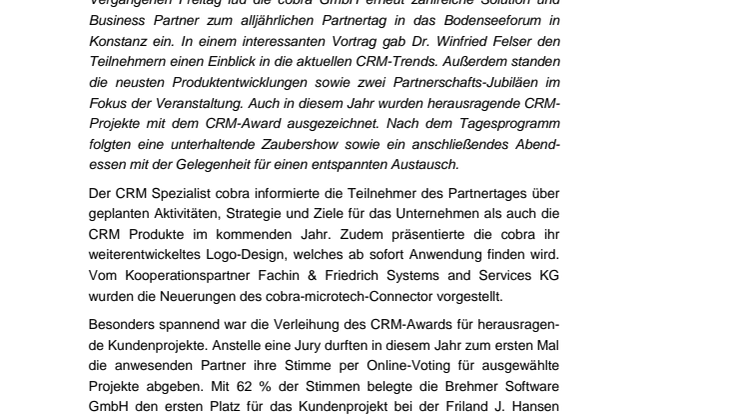 cobra präsentiert neues Logo-Design und Ziele für 2018