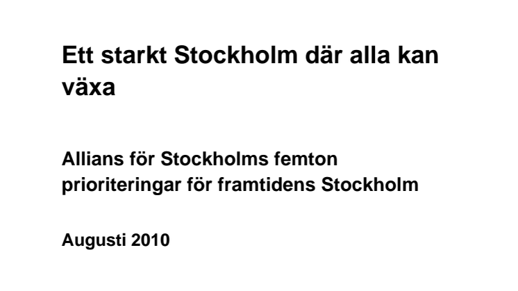 Ett starkt Stockholm där alla kan växa