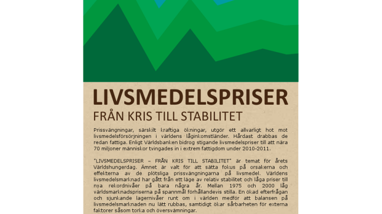 Världshungerdagen 2011: Livsmedelspriser - från kris till stabilitet