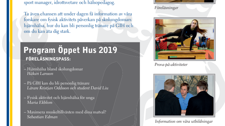 Välkommen till GIH:s Öppet hus den 14 mars
