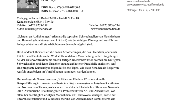 Schäden an Abdichtungen