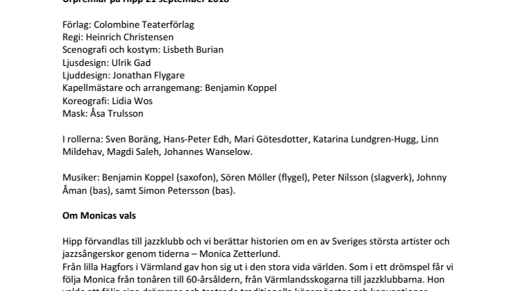 Inbjudan till pressmöte MONICAS VALS