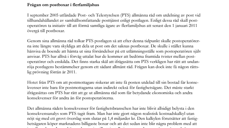Bostadsorganisationer vill uppvakta regeringen om postboxar