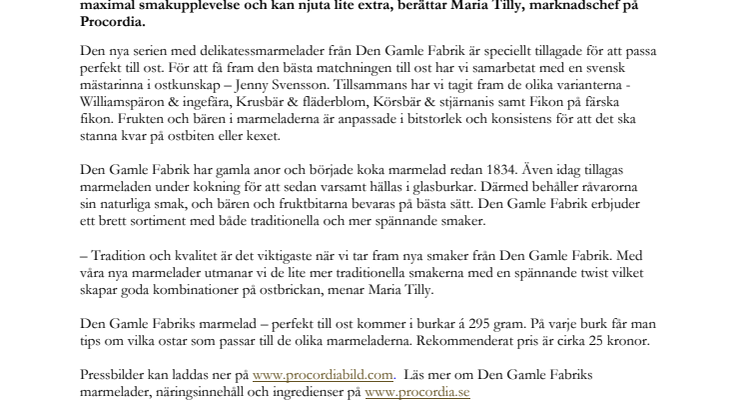Fyra nya marmelader från Den Gamle Fabrik - perfekt till ost