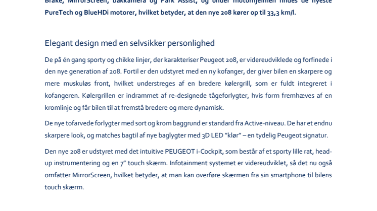 Peugeot præsenterer ny generation af bestselleren 208