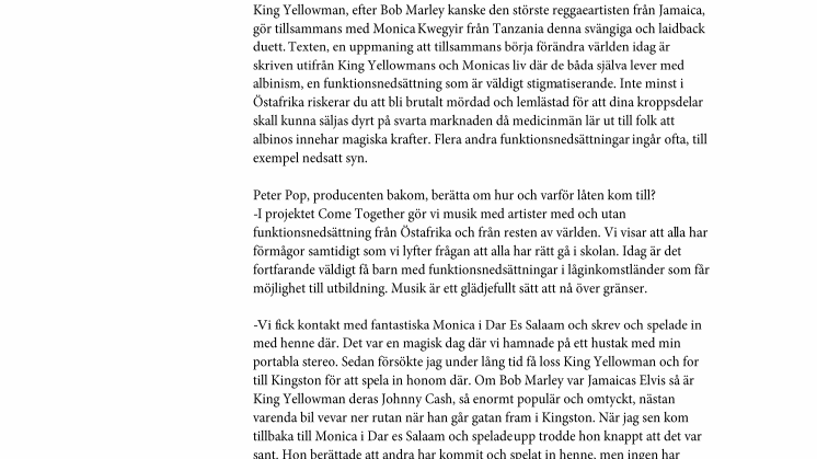Första musiksamarbetet i Come Together ute nu