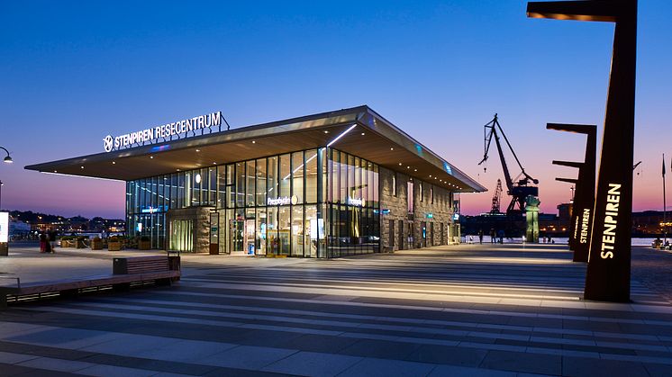 STENPIRENS RESECENTRUM, GÖTEBORG - ett av de nio projekt som tävlar om Svenska Ljuspriset i år