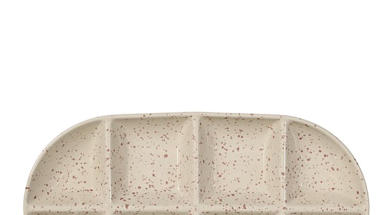 Ditte serving plate large beige/bordeaux