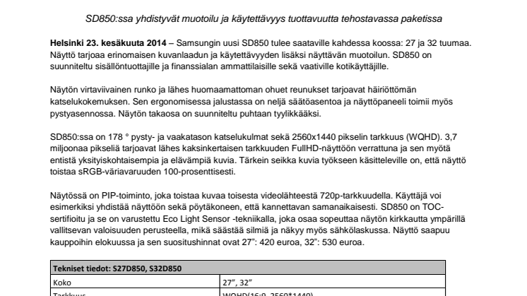 Samsung esitteli huipputarkat näytöt yrityskäyttöön