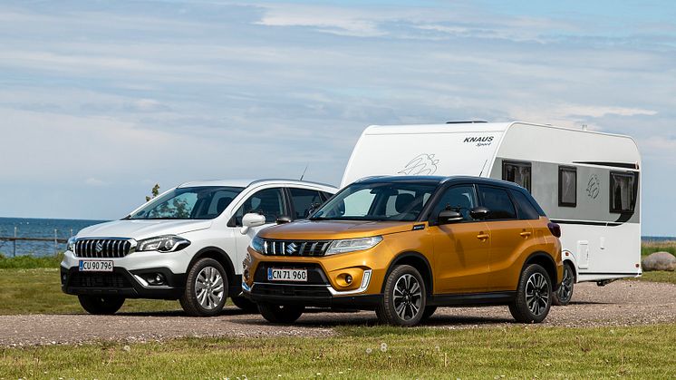 Suzuki Vitara Hybrid og S-Cross Hybrid er nu godkendt til at køre med op til 1500 kilo anhængervægt.