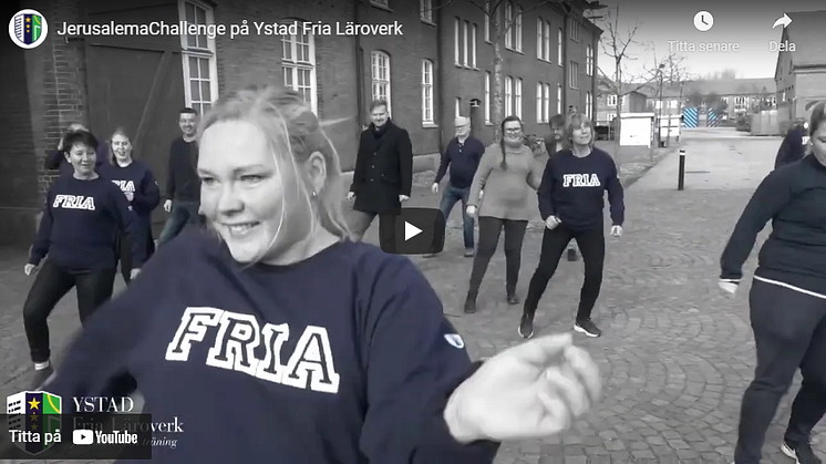 Ystad Fria Läroverk deltar i "Jerusalema challenge"