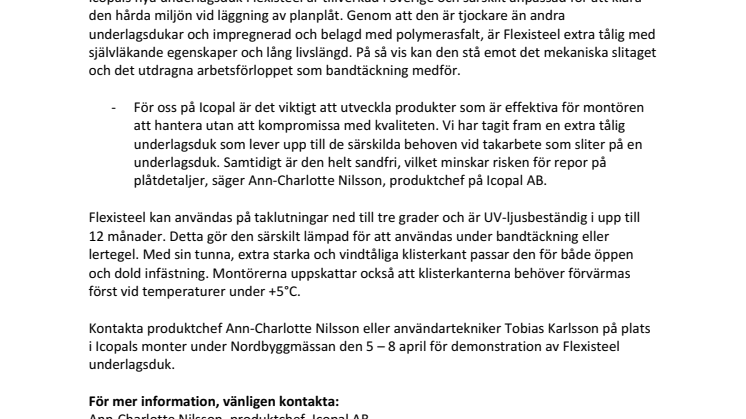Icopal lanserar ny starkare underlagsduk för bandtäckning