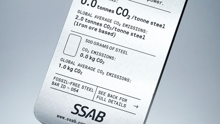 Fossil-free steel bar