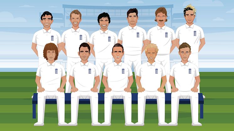 England Men's Best XI squad - picture produced for the Test match programme