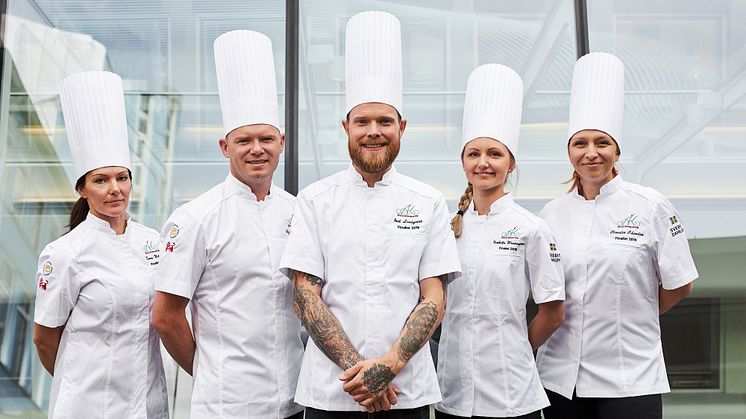 Fr v: Sara Nilsson, Jimmy Wollberg, Joel Lindqvist, Isabella Westergren och Claudia Chindea