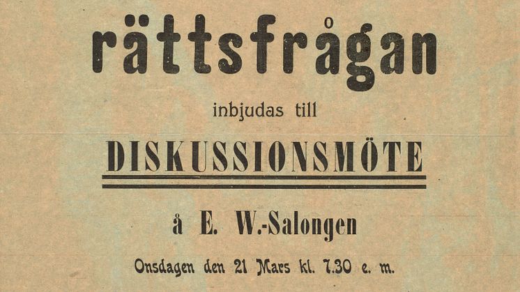 Rösträttsfrågan/Petra Bauer affisch