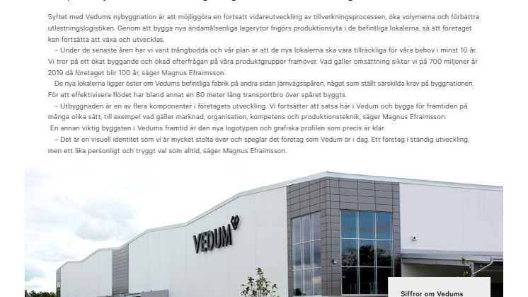 Vedum inviger nya lokaler