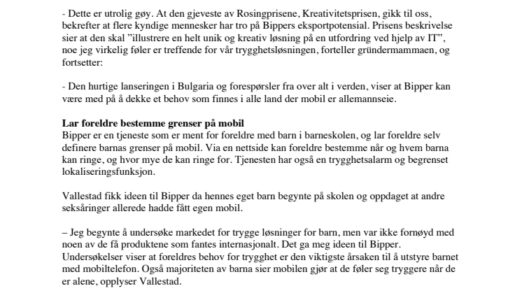 (NO) Bergenske Bipper vant Rosingprisen 2010