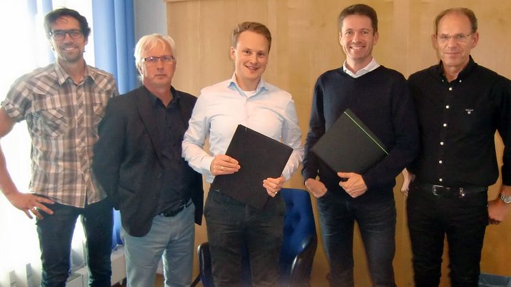 Terje Wold from Grenland Rail, Kjell-Ivan Adolfsson, Operational Account Manager at Green Cargo, Lars Storslett, MD of Moelven,  John Samuelsson, Transportation Manager at BillerudKorsnäs, Bengt-Åke Johansson, Strategic Sales Executive at Green Cargo