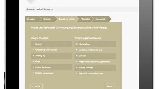Persönlicher Assistent für die Pflegeheim-Suche