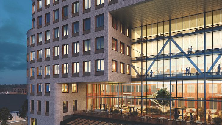 Första Parkett - ny simhall och kontorsbyggnad i Arenastaden