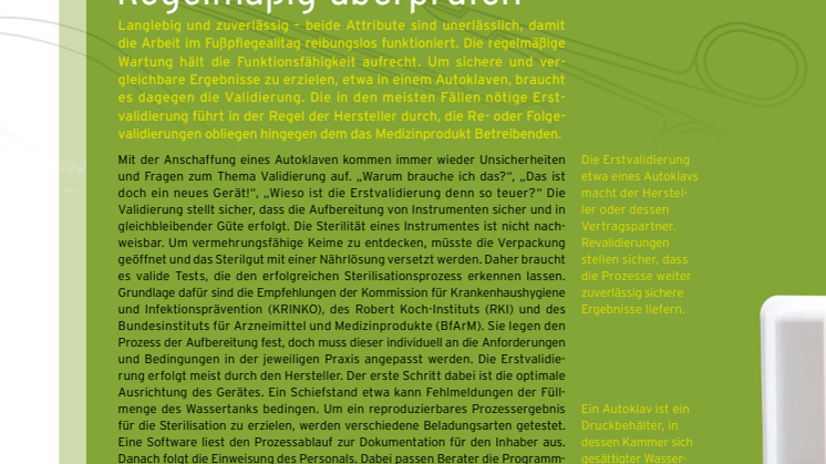 Validierung. Regelmäßig überprüfen