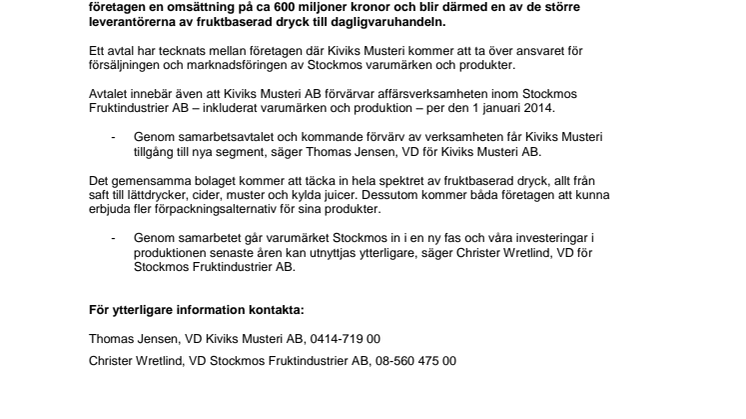 Dryckesproducenter i strategiskt samarbete