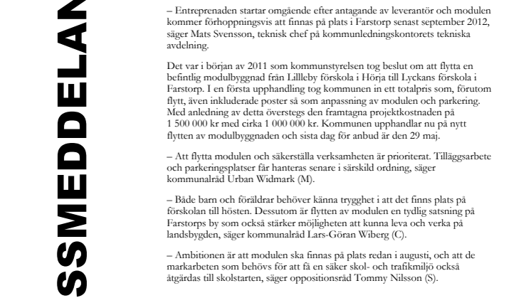 Skolmodul på plats till hösten