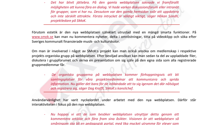 Sveriges Musik- och Kulturskoleråd lanserar Drupal-sajt från Xelera Communication
