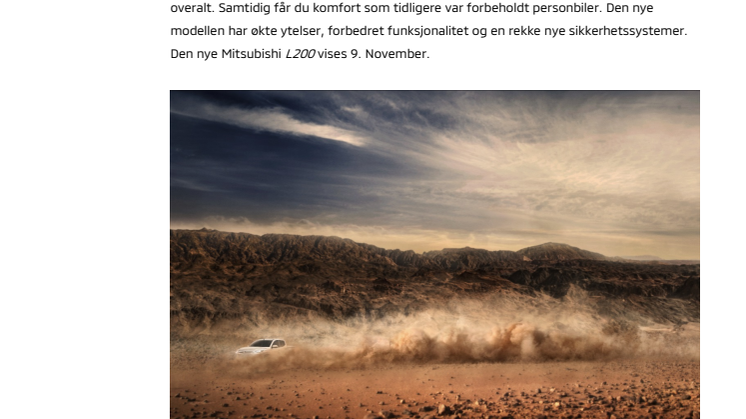 Ny Mitsubishi L200 vises snart