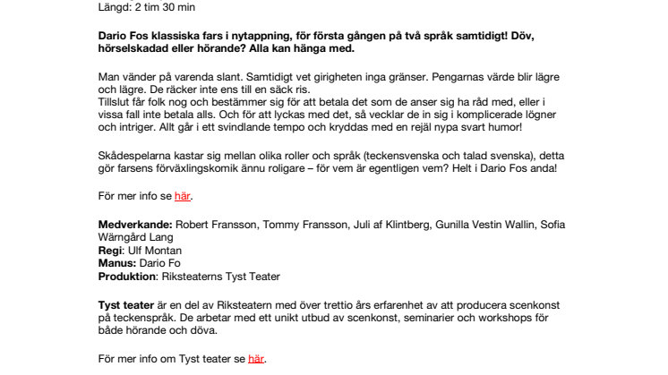 Vi betalar inte! Vi betalar inte! [Tyst teater/Riksteatern] 