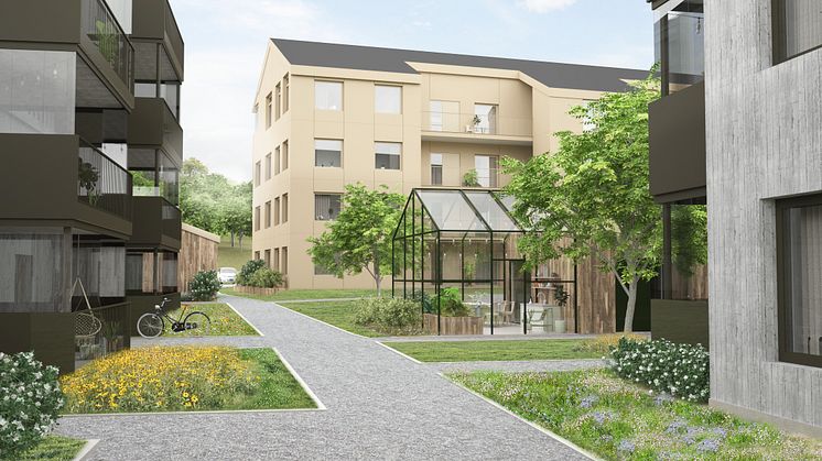 I Nordtag bygger Hökerum Bygg cirka 130 bostadsrätter. På gårdarna planeras växthus och små gårdshus för en trivsam utemiljö. 