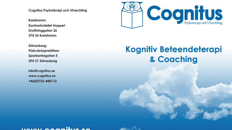 Cognitus Psykoterapi och Utveckling informationsfolder
