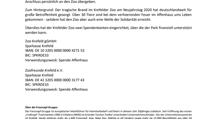 Steine und Kerzen für den Krefelder Zoo: Weiterer Krefelder Fressnapf-Markt sammelt für die überlebenden Tiere