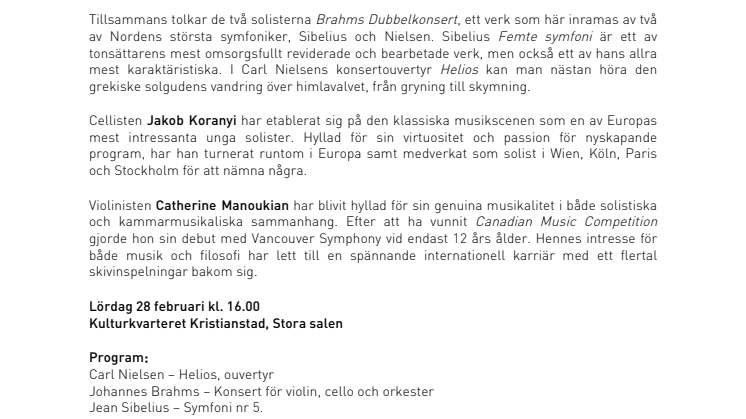 Brahms dubbelkonsert fyller Stora salen till bredden