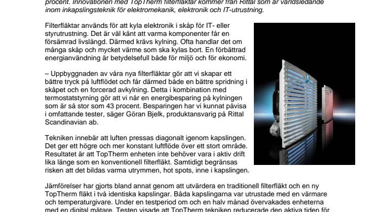 Nya filterfläktar med halverad energiförbrukning