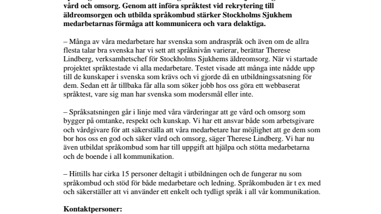 Språksatsning för bättre vård och omsorg