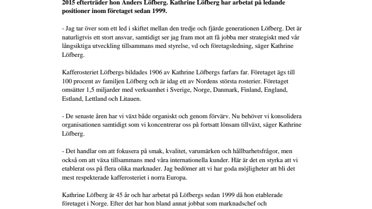 Kathrine Löfberg tar över ordförandeklubban 