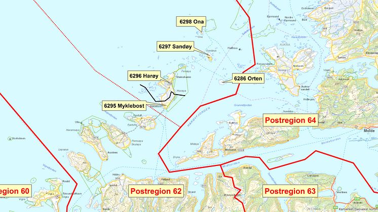 Nordøyvegen Ålesund, kart