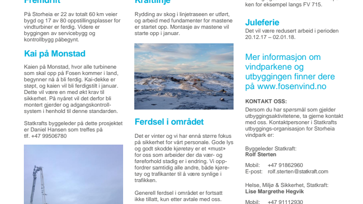 Nyhetsbrev Stoheia vindpark #5 - 2017