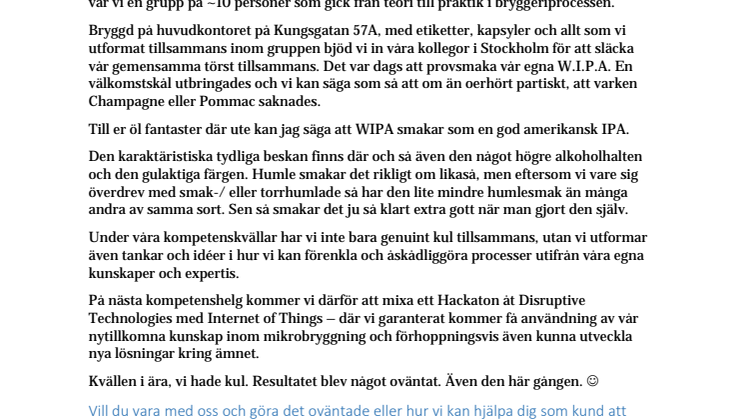 Humle & IoT? På Webstep går det ihop!