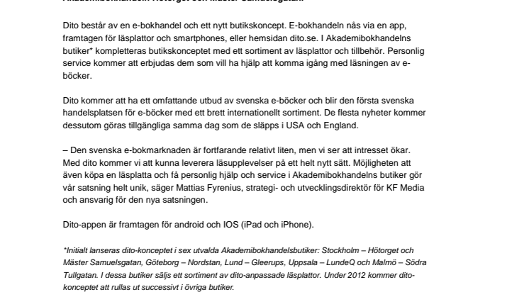 Premiär för e-böcker och läsplattor hos Akademibokhandeln i Stockholm  
