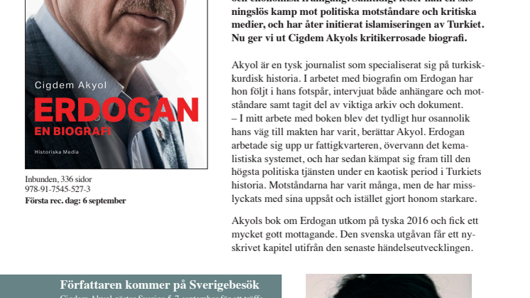 Första biografin om Erdogan på svenska! Nu kommer författaren på Sverigebesök. 