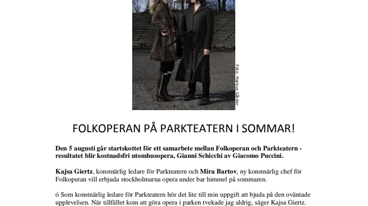 FOLKOPERAN PÅ PARKTEATERN I SOMMAR!