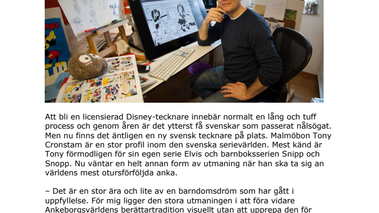 Han är Sveriges nya Kalle Anka-tecknare