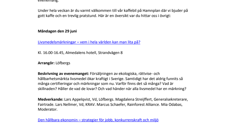 Löfbergs i Almedalen 2015 