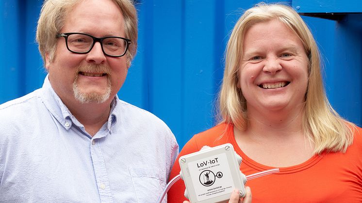 Lars Samuelsson, IT-strateg miljöförvaltningen Göteborgs Stad, och Ågot Watne, projektledare LoV-IoT miljöförvaltningen Göteborgs Stad. Foto: Ulrik Fallström